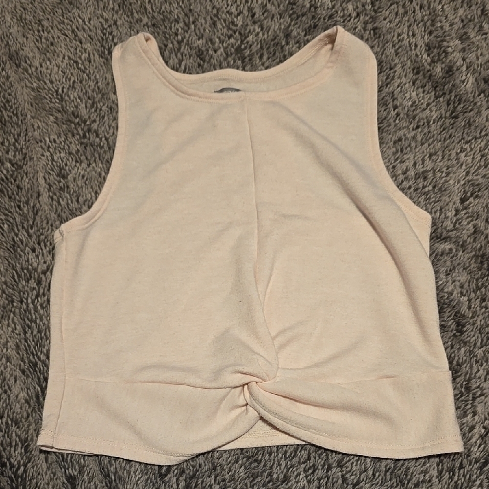 Aerie Pink Twist-Front Cropped Tank Top - Size S